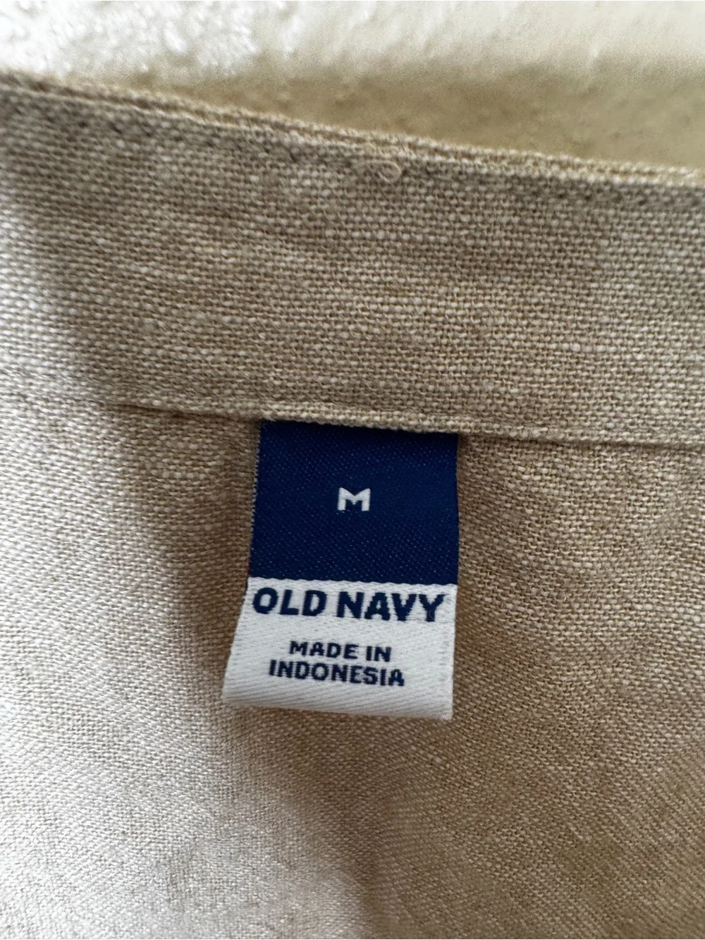 Old Navy Shirt Women's Medium Beige Square Neck Linen-Blend Tank Top NWT - Picture 2 of 6